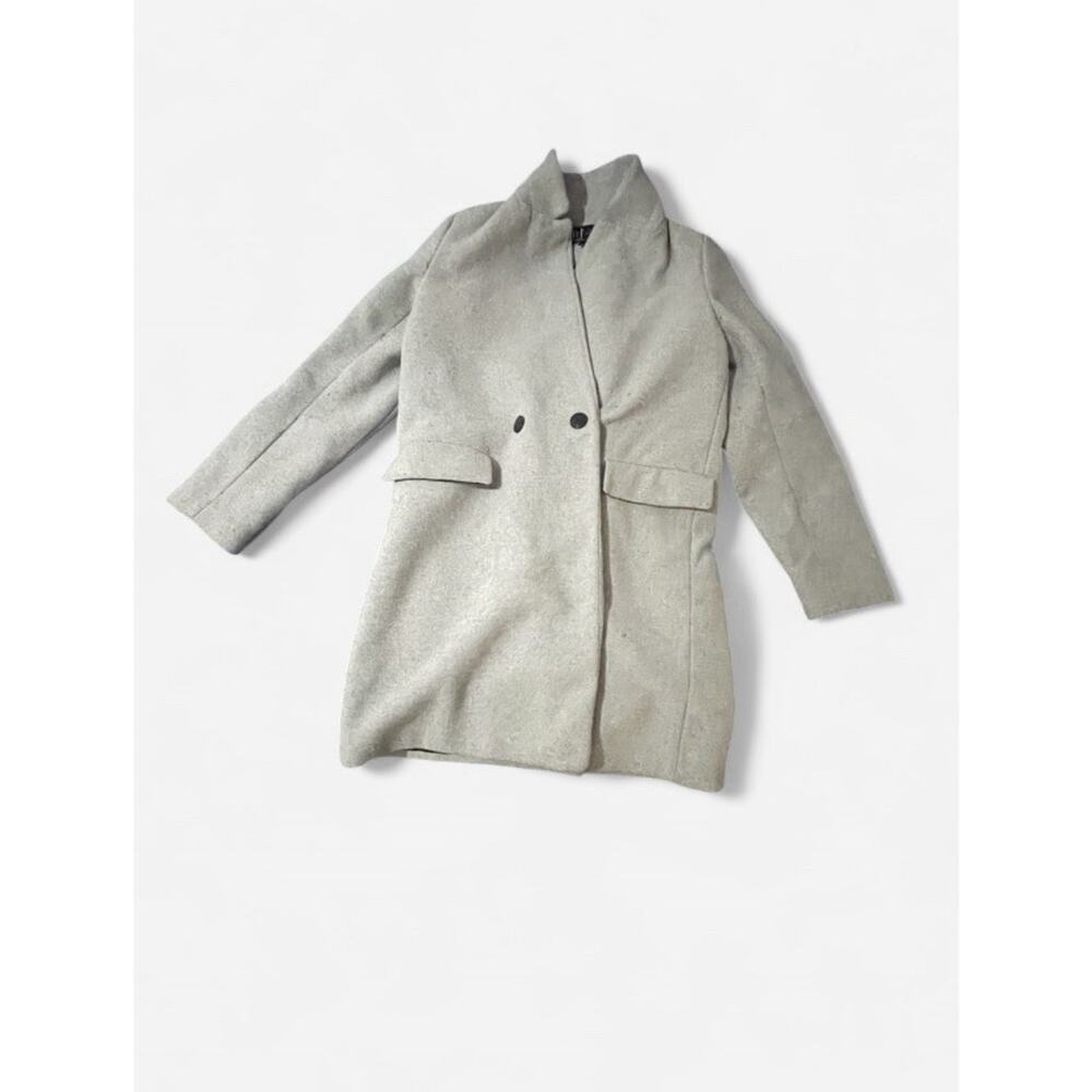 Zara TRF grey double breasted wool coat
